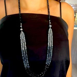 Beautiful ombré silver to grey/blue to black evening beads